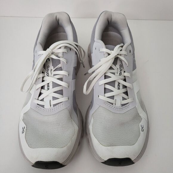 ON Cloudrunner Shoes Womens 8.5 Gray White Running Sneakers Athletic Comfort - Picture 2 of 10
